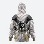 Collingwood Magpies Australian Football Zip Hoodie Powerful Muscle Mascot - Bold Team Colors