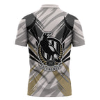 Collingwood Magpies Australian Football Zipper Polo Shirt Powerful Muscle Mascot - Bold Team Colors