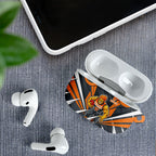 Greater Western Sydney Giants Australian Football AirPods Case Powerful Muscle Mascot With Geometric Sunburst Motion Art