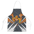 Greater Western Sydney Giants Australian Football Apron Powerful Muscle Mascot With Geometric Sunburst Motion Art