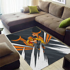 Greater Western Sydney Giants Australian Football Area Rug Powerful Muscle Mascot With Geometric Sunburst Motion Art