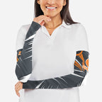 Greater Western Sydney Giants Australian Football Arm Sleeves Powerful Muscle Mascot With Geometric Sunburst Motion Art