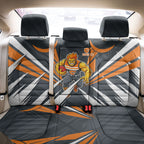 Greater Western Sydney Giants Australian Football Back Car Seat Cover Powerful Muscle Mascot With Geometric Sunburst Motion Art