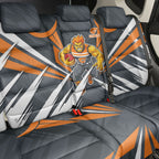 Greater Western Sydney Giants Australian Football Back Car Seat Cover Powerful Muscle Mascot With Geometric Sunburst Motion Art