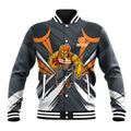 Greater Western Sydney Giants Australian Football Baseball Jacket Powerful Muscle Mascot With Geometric Sunburst Motion Art