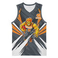 Greater Western Sydney Giants Australian Football Basketball Jersey Powerful Muscle Mascot With Geometric Sunburst Motion Art