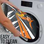 Greater Western Sydney Giants Australian Football Bathroom Set Powerful Muscle Mascot With Geometric Sunburst Motion Art