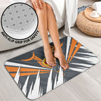Greater Western Sydney Giants Australian Football Bathroom Set Powerful Muscle Mascot With Geometric Sunburst Motion Art