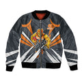 Greater Western Sydney Giants Australian Football Bomber Jacket Powerful Muscle Mascot With Geometric Sunburst Motion Art
