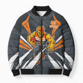 Greater Western Sydney Giants Australian Football Bomber Puffer Jacket Powerful Muscle Mascot With Geometric Sunburst Motion Art