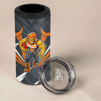 Greater Western Sydney Giants Australian Football 4 in 1 Can Cooler Tumbler Powerful Muscle Mascot With Geometric Sunburst Motion Art