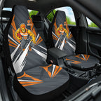 Greater Western Sydney Giants Australian Football Car Seat Cover Powerful Muscle Mascot With Geometric Sunburst Motion Art