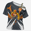 Greater Western Sydney Giants Australian Football Cross Shoulder Shirt Powerful Muscle Mascot With Geometric Sunburst Motion Art