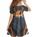 Greater Western Sydney Giants Australian Football Family Matching Mermaid Dress and Hawaiian Shirt Powerful Muscle Mascot With Geometric Sunburst Motion Art