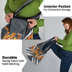 Greater Western Sydney Giants Australian Football Grocery Bag Powerful Muscle Mascot With Geometric Sunburst Motion Art