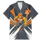 Greater Western Sydney Giants Australian Football Hawaiian Shirt Powerful Muscle Mascot With Geometric Sunburst Motion Art