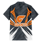 Greater Western Sydney Giants Australian Football Hawaiian Shirt Powerful Muscle Mascot With Geometric Sunburst Motion Art