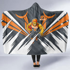 Greater Western Sydney Giants Australian Football Hooded Blanket Powerful Muscle Mascot With Geometric Sunburst Motion Art