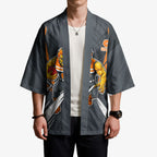 Greater Western Sydney Giants Australian Football Kimono Powerful Muscle Mascot With Geometric Sunburst Motion Art
