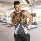 Greater Western Sydney Giants Australian Football Men Tank Top Powerful Muscle Mascot With Geometric Sunburst Motion Art