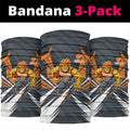 Greater Western Sydney Giants Australian Football Neck Gaiter Powerful Muscle Mascot With Geometric Sunburst Motion Art