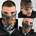 Greater Western Sydney Giants Australian Football Neck Gaiter Powerful Muscle Mascot With Geometric Sunburst Motion Art