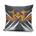 Greater Western Sydney Giants Australian Football Pillow Cover Powerful Muscle Mascot With Geometric Sunburst Motion Art
