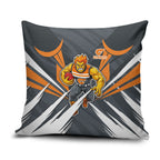 Greater Western Sydney Giants Australian Football Pillow Cover Powerful Muscle Mascot With Geometric Sunburst Motion Art