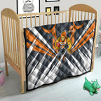 Greater Western Sydney Giants Australian Football Quilt Powerful Muscle Mascot With Geometric Sunburst Motion Art