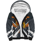 Greater Western Sydney Giants Australian Football Sherpa Hoodie Powerful Muscle Mascot With Geometric Sunburst Motion Art
