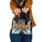 Greater Western Sydney Giants Australian Football Shoulder Handbag Powerful Muscle Mascot With Geometric Sunburst Motion Art