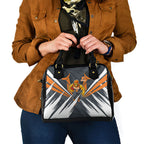 Greater Western Sydney Giants Australian Football Shoulder Handbag Powerful Muscle Mascot With Geometric Sunburst Motion Art