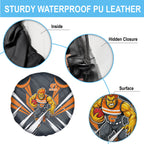 Greater Western Sydney Giants Australian Football Spare Tire Cover Powerful Muscle Mascot With Geometric Sunburst Motion Art
