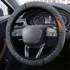 Greater Western Sydney Giants Australian Football Steering Wheel Cover Powerful Muscle Mascot With Geometric Sunburst Motion Art