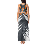 Greater Western Sydney Giants Australian Football Tank Maxi Dress Powerful Muscle Mascot With Geometric Sunburst Motion Art