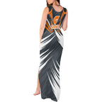 Greater Western Sydney Giants Australian Football Tank Maxi Dress Powerful Muscle Mascot With Geometric Sunburst Motion Art
