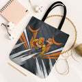 Greater Western Sydney Giants Australian Football Tote Bag Powerful Muscle Mascot With Geometric Sunburst Motion Art