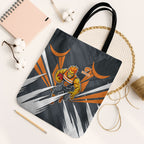 Greater Western Sydney Giants Australian Football Tote Bag Powerful Muscle Mascot With Geometric Sunburst Motion Art