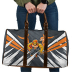 Greater Western Sydney Giants Australian Football Travel Bag Powerful Muscle Mascot With Geometric Sunburst Motion Art