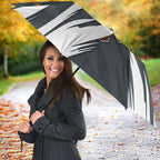 Greater Western Sydney Giants Australian Football Umbrella Powerful Muscle Mascot With Geometric Sunburst Motion Art