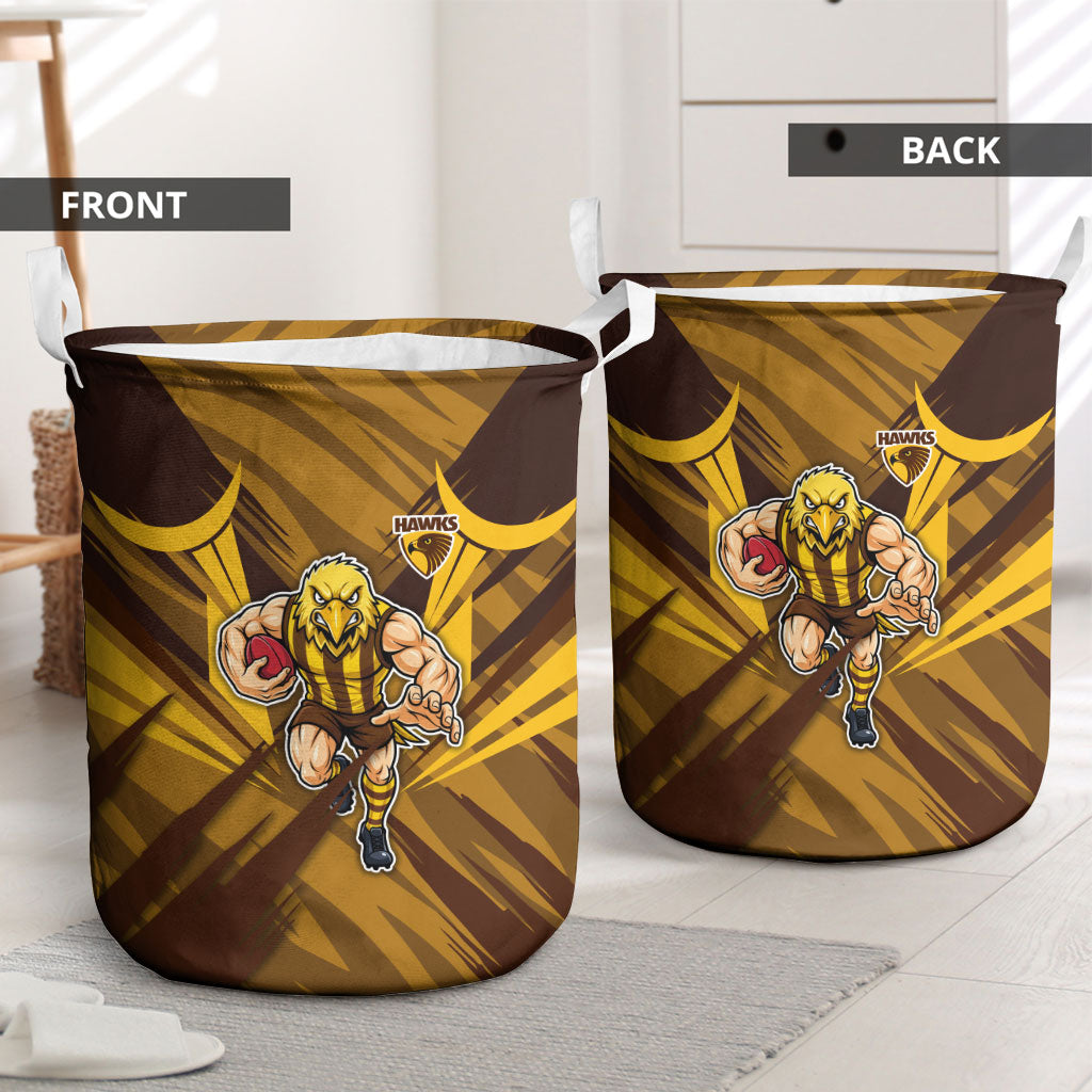 Hawthorn Hawks Australian Football Laundry Basket Fierce Bird Mascot - Bold Team Colors