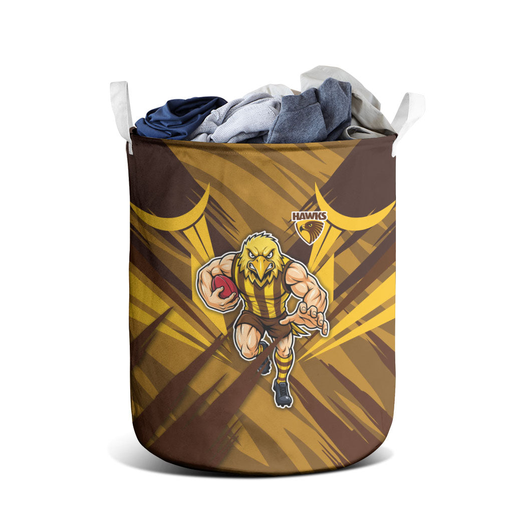 Hawthorn Hawks Australian Football Laundry Basket Fierce Bird Mascot - Bold Team Colors