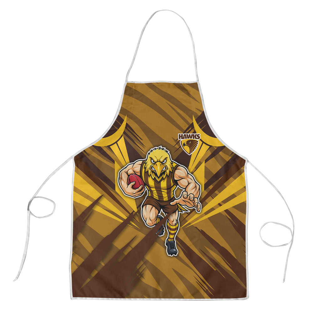 Hawthorn Hawks Australian Football Apron Fierce Bird Mascot - Bold Team Colors