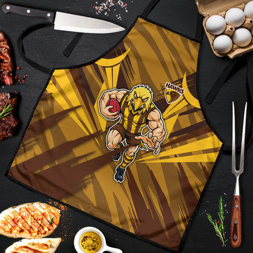 Hawthorn Hawks Australian Football Apron Fierce Bird Mascot - Bold Team Colors
