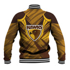 Hawthorn Hawks Australian Football Baseball Jacket Fierce Bird Mascot - Bold Team Colors