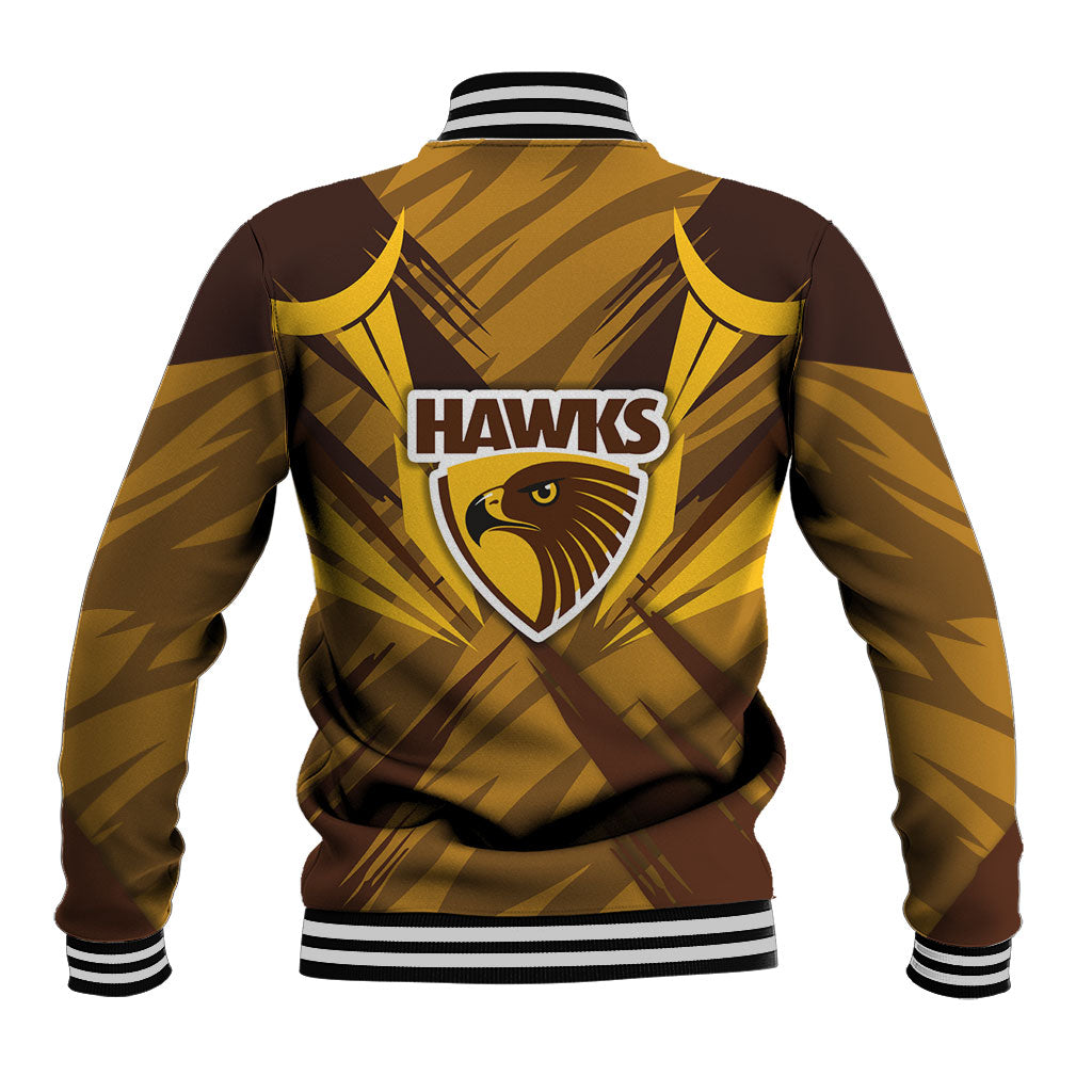 Hawthorn Hawks Australian Football Baseball Jacket Fierce Bird Mascot - Bold Team Colors
