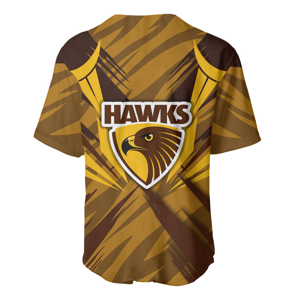 Hawthorn Hawks Australian Football Baseball Jersey Fierce Bird Mascot - Bold Team Colors