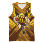 Hawthorn Hawks Australian Football Basketball Jersey Fierce Bird Mascot - Bold Team Colors
