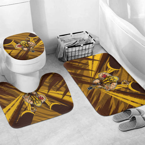 Hawthorn Hawks Australian Football Bathroom Set Fierce Bird Mascot - Bold Team Colors