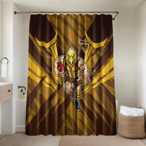 Hawthorn Hawks Australian Football Bathroom Set Fierce Bird Mascot - Bold Team Colors